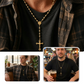 Men's Vintage Cross Beaded Necklace
