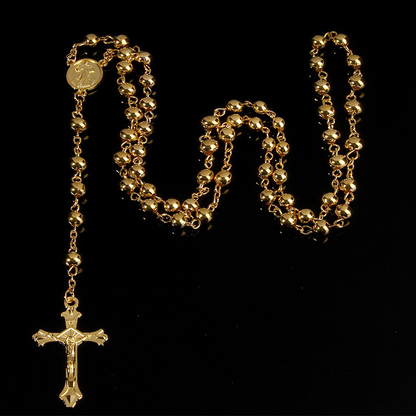 Men's Vintage Cross Beaded Necklace