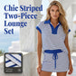 Women's Striped Casual Skirt Set