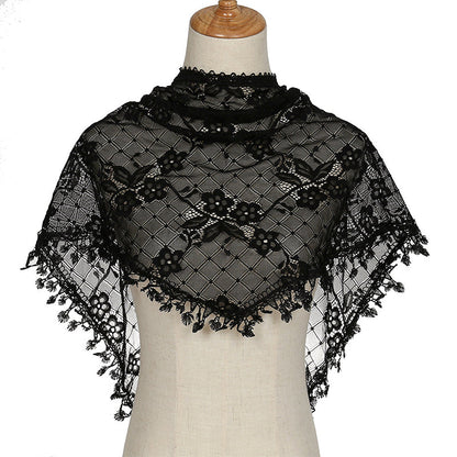 Women's Geometric Floral Lace Headscarf