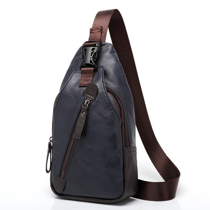 Men's Lightweight PU Leather Chest Bag