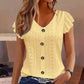 Women's Summer V-Neck Eyelet Top