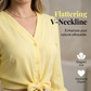 Women's Elegant V-Neck Tie-Waist Top