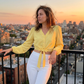 Women's Elegant V-Neck Tie-Waist Top