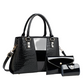 Women's Crocodile Pattern Handbag 3-Piece Set