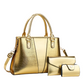 Women's Crocodile Pattern Handbag 3-Piece Set