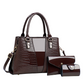 Women's Crocodile Pattern Handbag 3-Piece Set