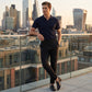 Men's Slim Fit Solid Ankle Pants