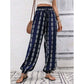 Women's Smocked High Waist Printed Lantern Pants
