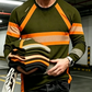 Men's Casual Contrast Stripe Long Sleeve Top