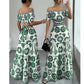 Women’s Off-the-Shoulder Waist Cutout Daisy Printed Resort Dress