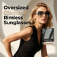 Rimless Oversized Square Sunglasses