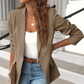 Women's Solid Color Lapel Blazer Jacket