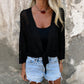 🎉 2026 Sale — Over 30,000 Sold! 💞 Women's Tie-Front Breathable Mesh Knit Top