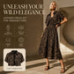 Women's Leopard Print Two-Piece Dress Set