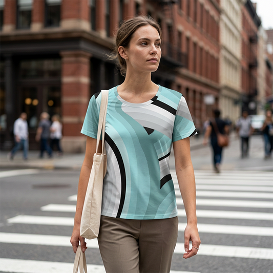 Women's Casual Print Crew Neck Top
