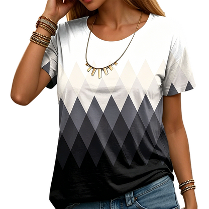 Women's Casual Print Crew Neck Top