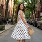 Women's Polka Dot Sleeveless V-Neck Dress