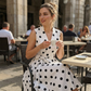 Women's Polka Dot Sleeveless V-Neck Dress