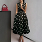 Women's Polka Dot Sleeveless V-Neck Dress