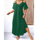 Elegant V-Neck Off-Shoulder Maxi Dress