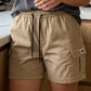 Women's Elastic Waist Cargo Shorts with Pockets
