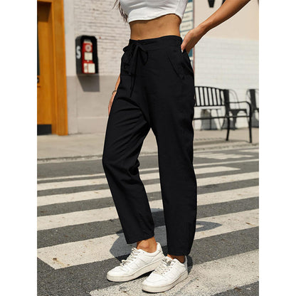 Women's Relaxed Fit Tapered Cotton Trousers