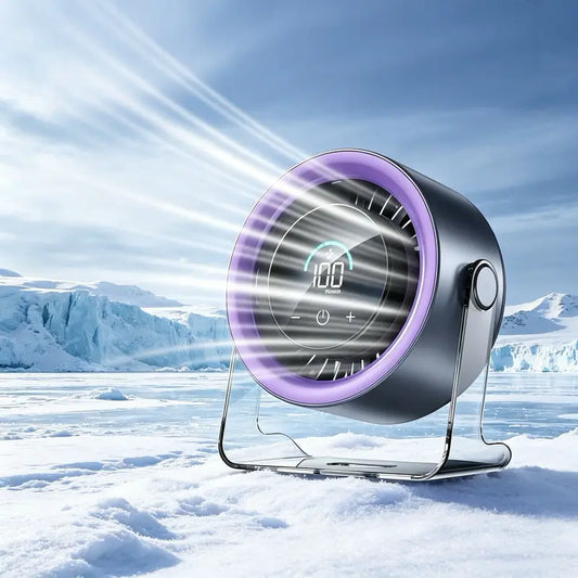 ❄️ HIGH-SPEED DESKTOP FAN WITH TEC COOLING — Instant Thermoelectric Chill | Adjustable Speeds | Portable Design 🌬️