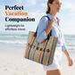 Women’s Rainbow Striped Woven Tote Bag