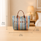 Women’s Rainbow Striped Woven Tote Bag