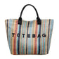 Women’s Rainbow Striped Woven Tote Bag