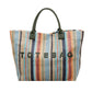 Women’s Rainbow Striped Woven Tote Bag
