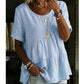 Women's Short Sleeve Tiered Tunic Top
