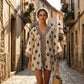 Women's Boho Print V-Neck Blouse