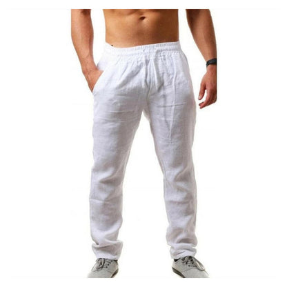 Men's Casual Linen Drawstring Trousers