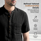 Men’s Summer Henley Shirt Short Sleeve Casual Cotton Linen Tee