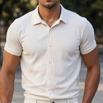 Men's Casual Short Sleeve Button Down Shirt