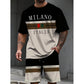 Men's Printed T-Shirt and Shorts Set