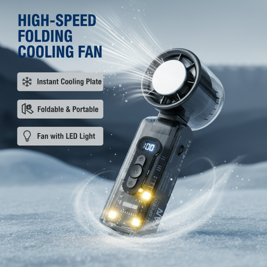 High-Speed Folding Cooling Fan with LED Light