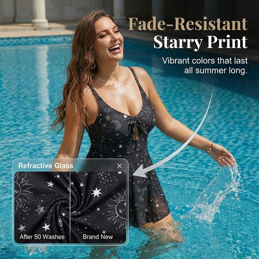 Swimdress Starry Print Swimsuit