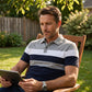 Men's Casual Color Block Short Sleeve Collared Shirt