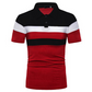 Men's Casual Color Block Short Sleeve Collared Shirt