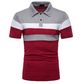 Men's Casual Color Block Short Sleeve Collared Shirt