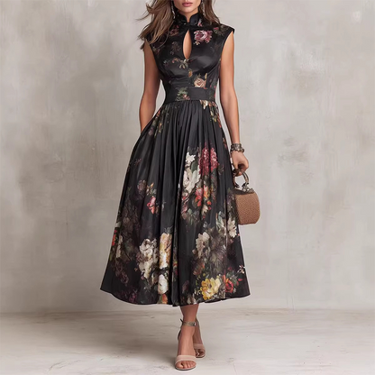 Women's Elegant Sleeveless Floral Dress