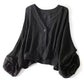 🎁2026 New Arrivals 50% OFF💥Women's Lightweight Sun Protection Shirt – Deep V-Neck, Lantern Sleeves, Sheer Layer ☀️