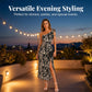 Women Summer Backless Midi Dress with Side Split