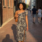 Women Summer Backless Midi Dress with Side Split