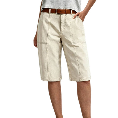 Women's Casual Mid-Length Cargo Shorts with Pockets