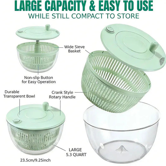 Salad Spinner with Multi-Function Lid