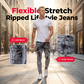 Men's Slim Fit Ripped Jeans Stretch Distressed Denim Pants